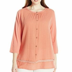 NWT! Lucky Brand + Peasant Top + Peach